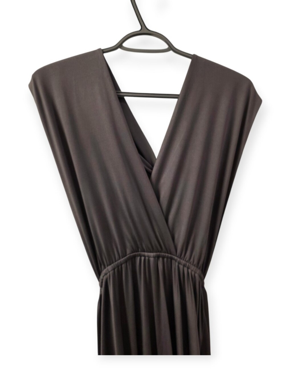 Persun Convertible Grecian Infinity Maxi Dress Stone Grey Size M NWT - Picture 3 of 7